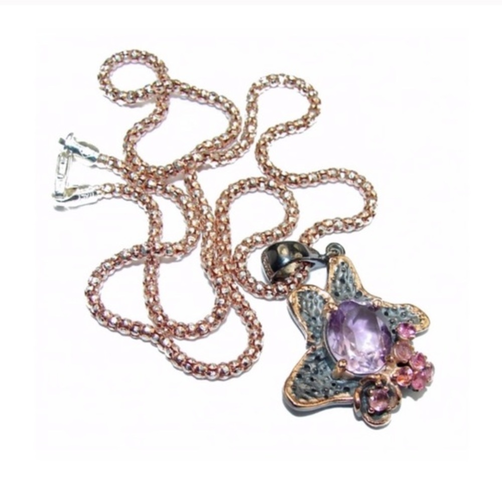 Handmade Amethyst Pendant and Chain - Picture 3 of 6